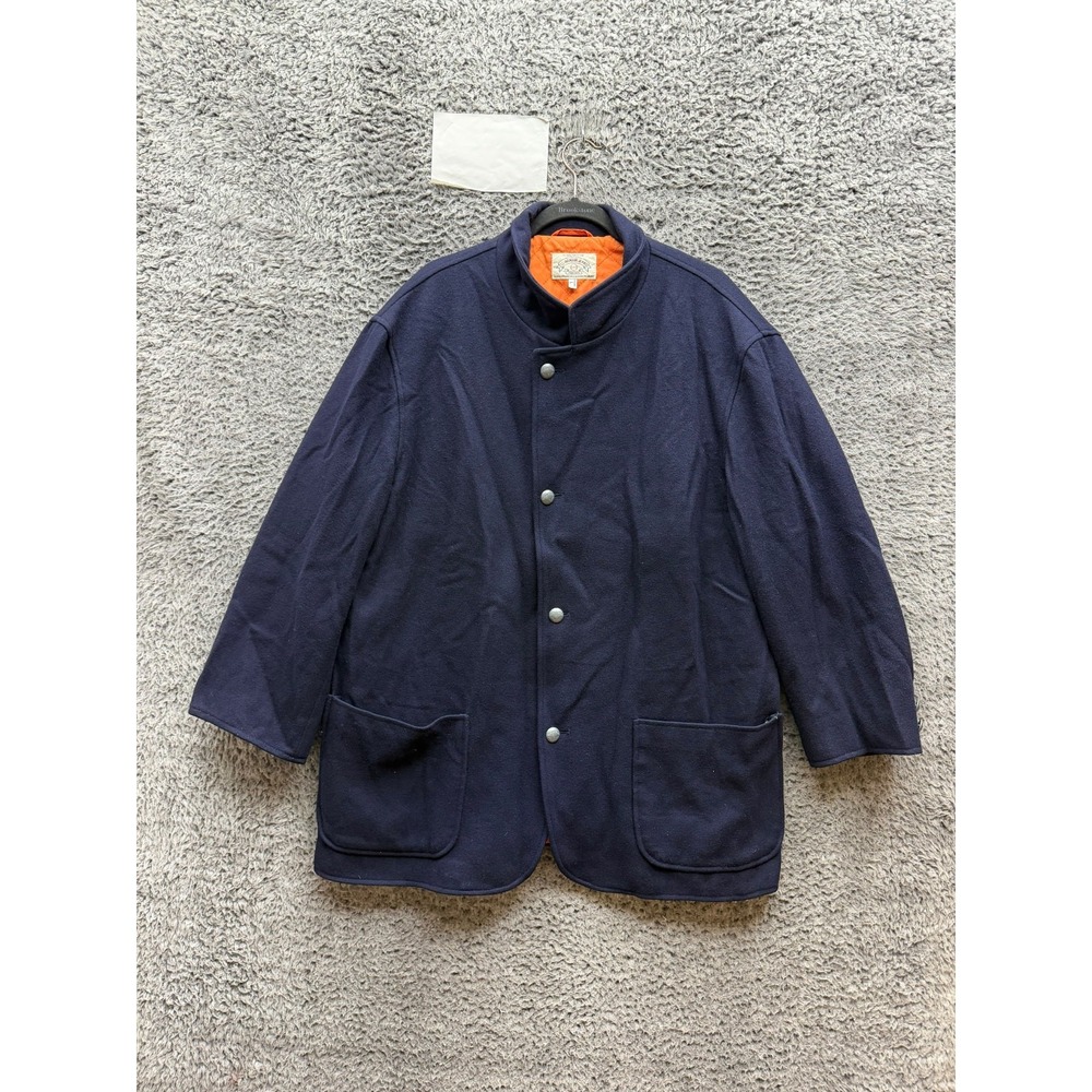 Vintage Armani Jeans Wool-Blend Utility Chore Jacket Navy Blue Men's Size L